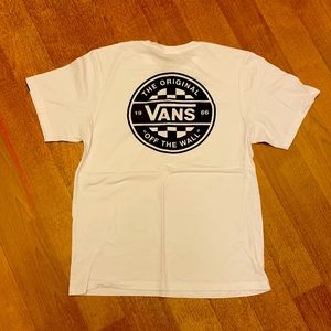 Vans white tee boys size XL